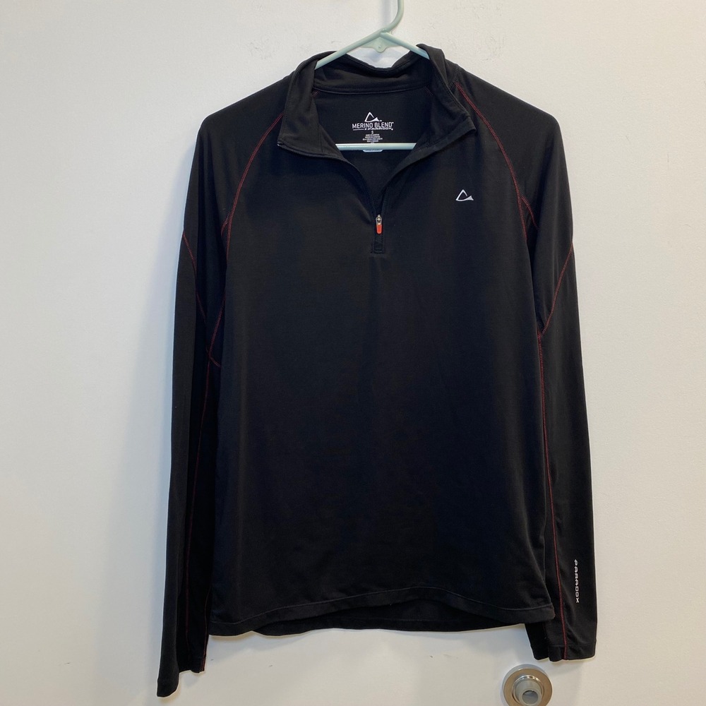 Paradox 1/4 Zip Pullover S Black Merino Wool Blend Active Gorpcore Base Layer